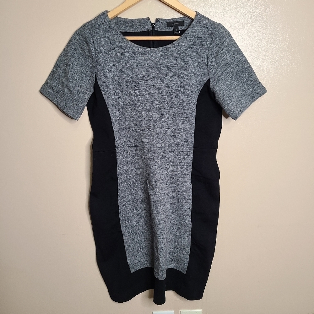 J Crew Black & Gray Color Block Dress
